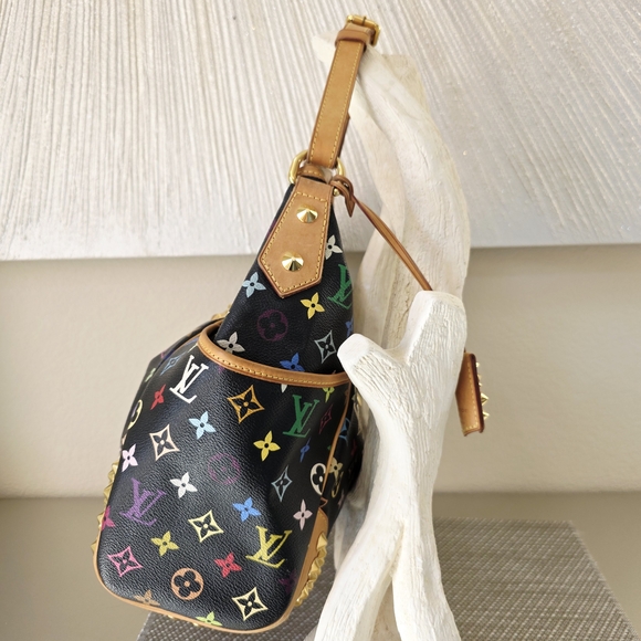 RARE Authentic Louis Vuitton Black Monogram Multicolor Chrissie MM Shoulder Bag - Picture 3 of 16